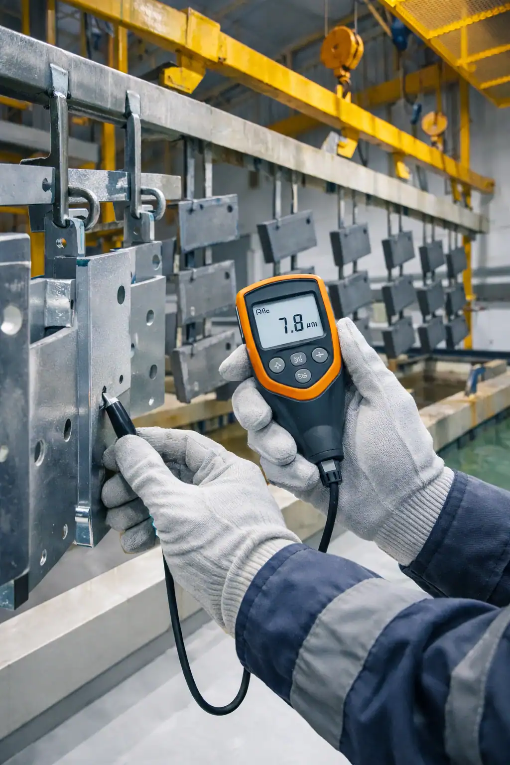 Coating thickness inspection for zinc plating quality การตรวจคุณภาพงานชุบซิงค์ด้วยเครื่องมือวัดความหนา เพื่อให้ผิวงานสม่ำเสมอตามสเปก
