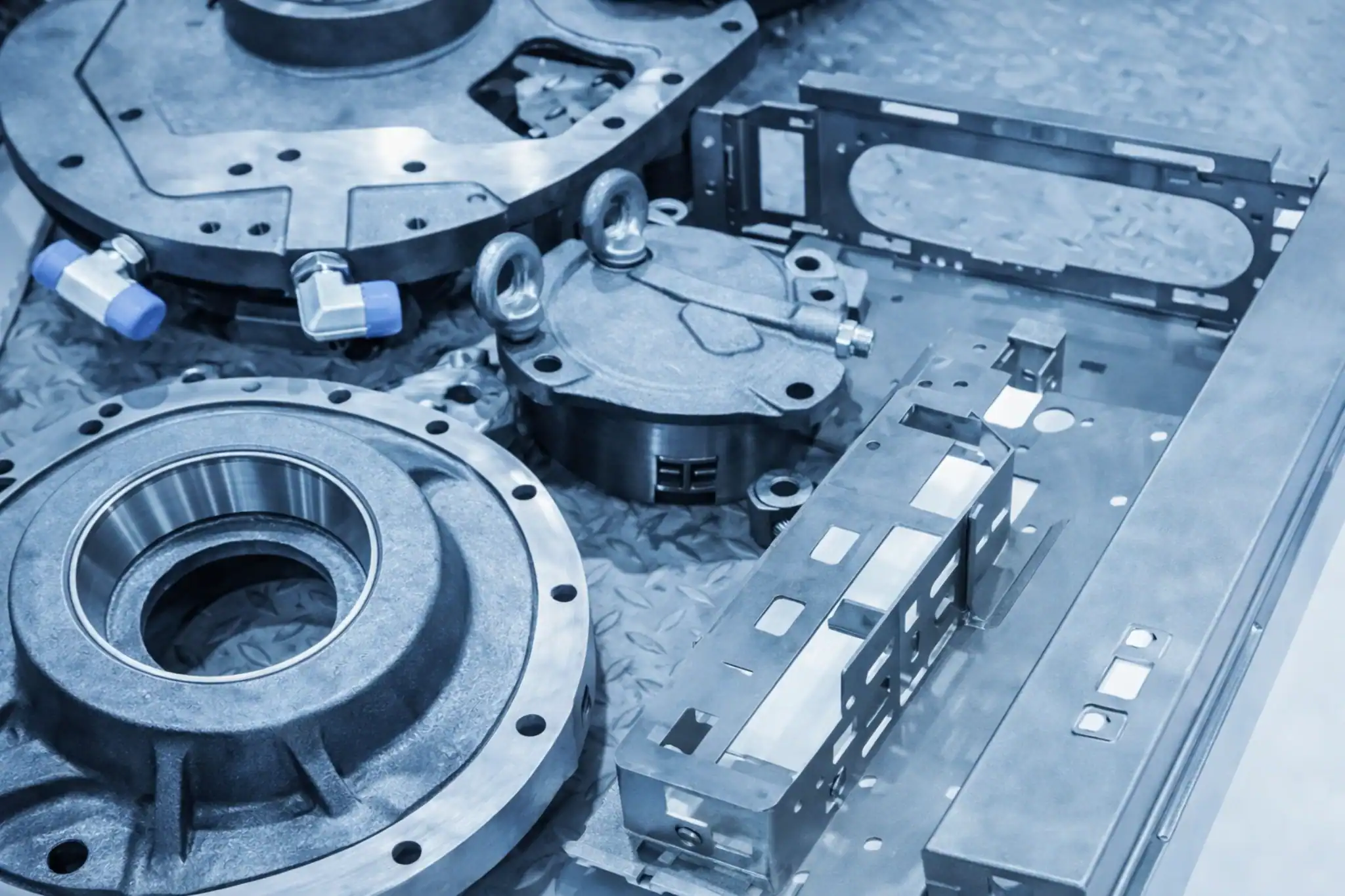 ชิ้นส่วนโลหะงานแมชชีนและแผ่นเหล็กในงานอุตสาหกรรมสำหรับการผลิต